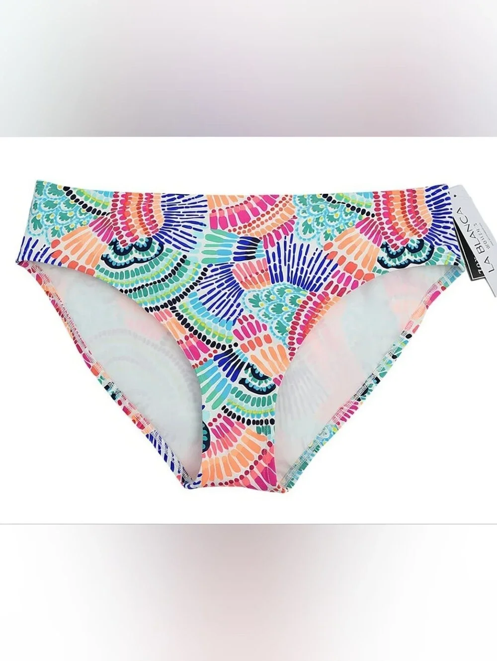 La Blanca Multicolor Waves Of Color Tummy Control Hipster Swim Bottom 16W NWT